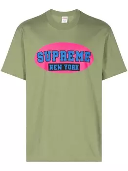 Supreme футболка из хлопка New York, зеленый