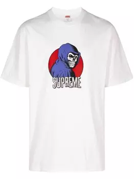 Supreme футболка с изображением Жнеца, белый