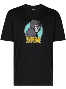 Supreme футболка с изображением Жнеца, черный
