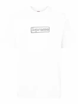 Supreme футболка с логотипом из коллаборации с Kaws, белый