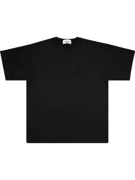 Supreme футболка с логотипом из коллаборации с Stone Island, черный