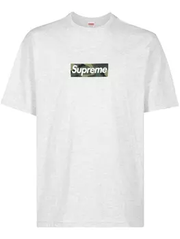 Supreme футболка с логотипом, серый