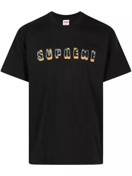Supreme футболка с логотипом Stencil, черный