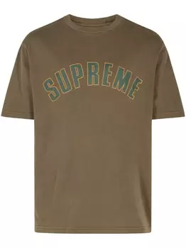 Supreme футболка с потрескавшейся дугой, зеленый