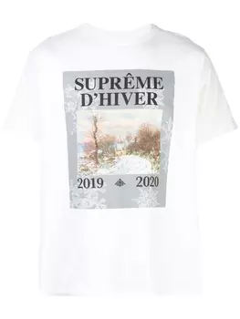 Supreme футболка с принтом, белый