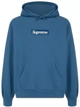 Supreme худи с логотипом, синий
