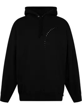 Supreme худи с перфорированным логотипом, черный