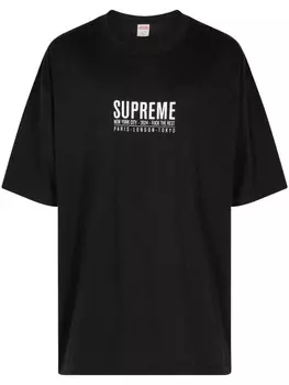 Supreme парижская футболка, черный
