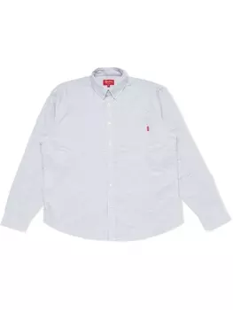 Supreme рубашка оксфорд в технике пэчворк, белый