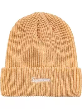 Supreme шапка бини фактурной вязки, нейтральный цвет