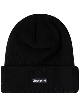 Supreme шапка бини S Logo из коллаборации с New Era, черный