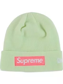 Supreme шапка бини с логотипом спереди, зеленый