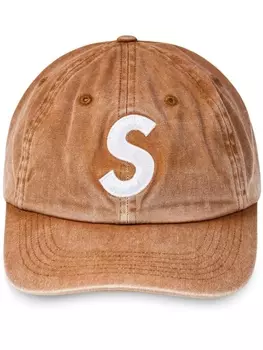 Supreme шестипанельная кепка с логотипом, коричневый