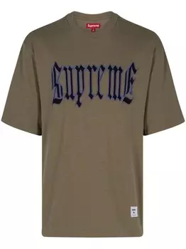Supreme старая английская футболка, зеленый