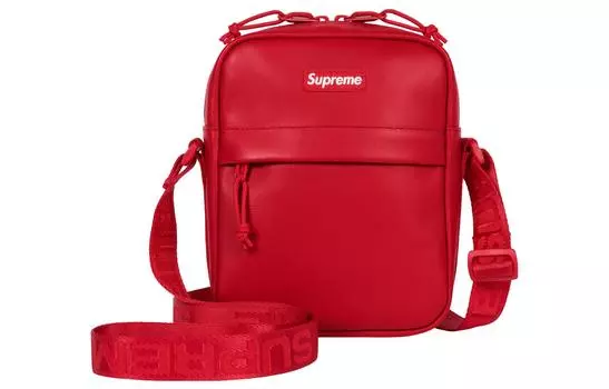 Supreme Сумка через плечо из коровьей кожи, унисекс, красная