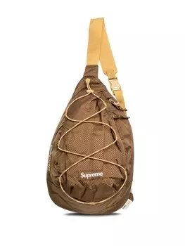 Supreme сумка Sling с нашивкой-логотипом, коричневый
