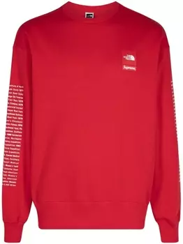 Supreme толстовка Red из коллаборации с The North Face, красный