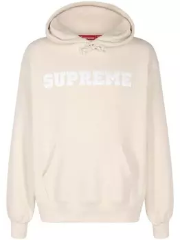 Supreme толстовка с капюшоном и логотипом, нейтральный цвет