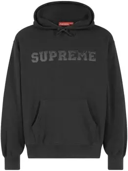Supreme толстовка с капюшоном из студенческой джерси, черный