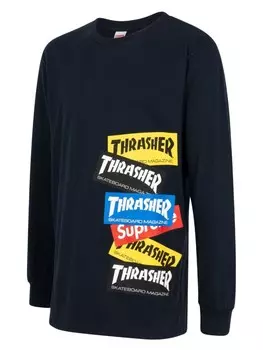 Supreme толстовка Thrasher с логотипом, черный