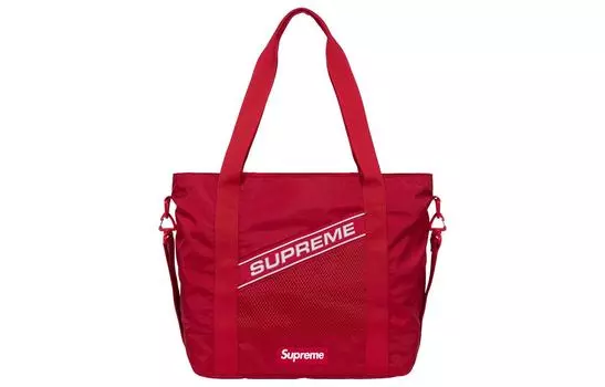 Supreme Водостойкая нейлоновая сумка-тоут, сумка для покупок, сумка через плечо, сумка-мессенджер, обычная, унисекс, красная