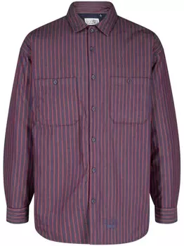 Supreme x MM6 Maison Margiela полосатая стеганая рубашка, синий