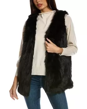 Surell Accessories Мохнатый жилет, черный