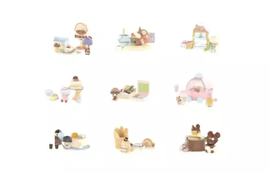 Сюрприз-бокс с мини набором Pop Mart DIMOO Go On An Outing Together Blind Box (два рандомных набора)