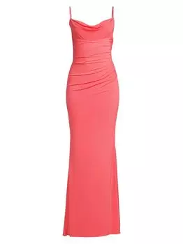 Сюрреалистическое платье с воротником-хомутом Katie May, коралловый