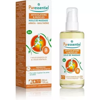 Суставы и мышцы Арника Гаультерия Массажное масло Органическое 200 мл Puressentiel