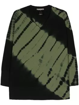 Suzusan кашемировый джемпер с узором Tesuji Yoroidan Shibori, черный