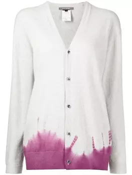 Suzusan кашемировый кардиган с принтом тай-дай, серый