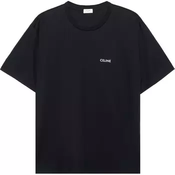 СВОБОДНАЯ ФУТБОЛКА ИЗ ХЛОПКОВОГО ДЖЕРСИ ЧЕРНОГО ЦВЕТА Celine, черный