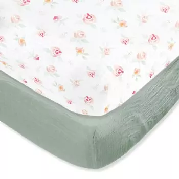Swaddle Designs Мягчайшая хлопковая муслиновая простыня для кроватки SwaddleDesigns, Pink