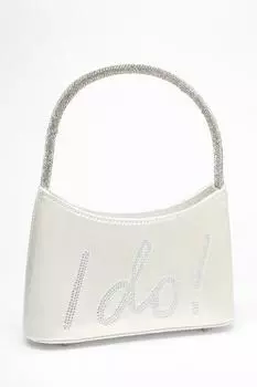 Свадебная белая атласная сумка с ручкой I Do QUIZ Clothing