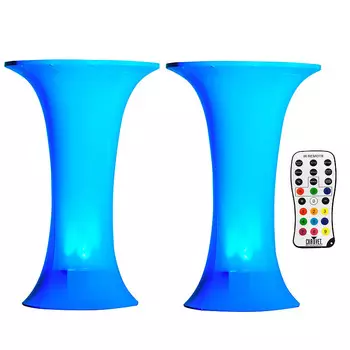 Свадебная вечеринка DJ клубный бар коктейльные столики пара с Chauvet EZWedge Tri LED Uplight American DJ Wedding Party DJ Club Bar Cocktail Tables Pair w Chauvet EZWedge Tri LED Uplight