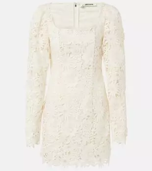 Свадебное мини-платье с цветочной аппликацией Rotate, Egret