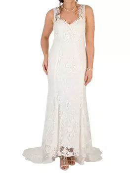 Свадебное платье Chesca из кружева с фестонами, цвет слоновой кости