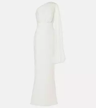 Свадебное платье Lorena из шифона и кади Max Mara, цвет bianco seta