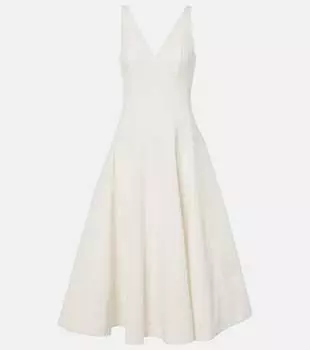 Свадебное платье Marieta из хлопковой смеси миди Staud, слоновая кость