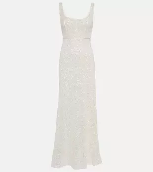 Свадебное платье макси megan с пайетками Rixo, белый