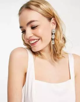 Свадебное платье миди с квадратным вырезом Vila цвета слоновой кости