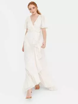 Свадебное платье с запахом из искусственной оборки Anaya With Love, слоновая кость