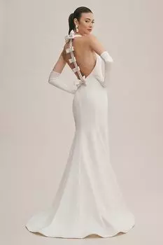 Свадебное платье Viktor & Rolf for BHLDN Maisie с высоким воротником и бантом на спине, айвори