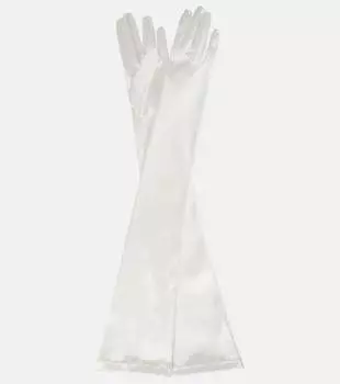 Свадебные атласные оперные перчатки Vivienne Westwood, белый