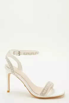 Свадебные белые босоножки на каблуке с жемчугом QUIZ Clothing