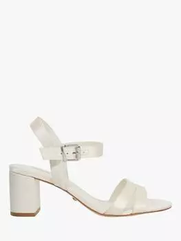 Свадебные босоножки из атласного материала на блочном каблуке Dune, слоновая кость
