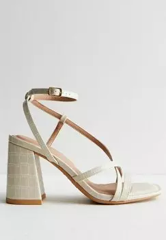 Свадебные туфли New Look, кремово-белые Comfort Strappy Block Heel
