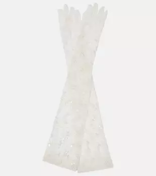 Свадебные тюлевые перчатки Safiyaa, белый