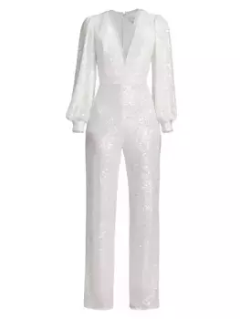 Свадебный комбинезон Presly с пайетками Sachin & Babi, цвет clear ivory